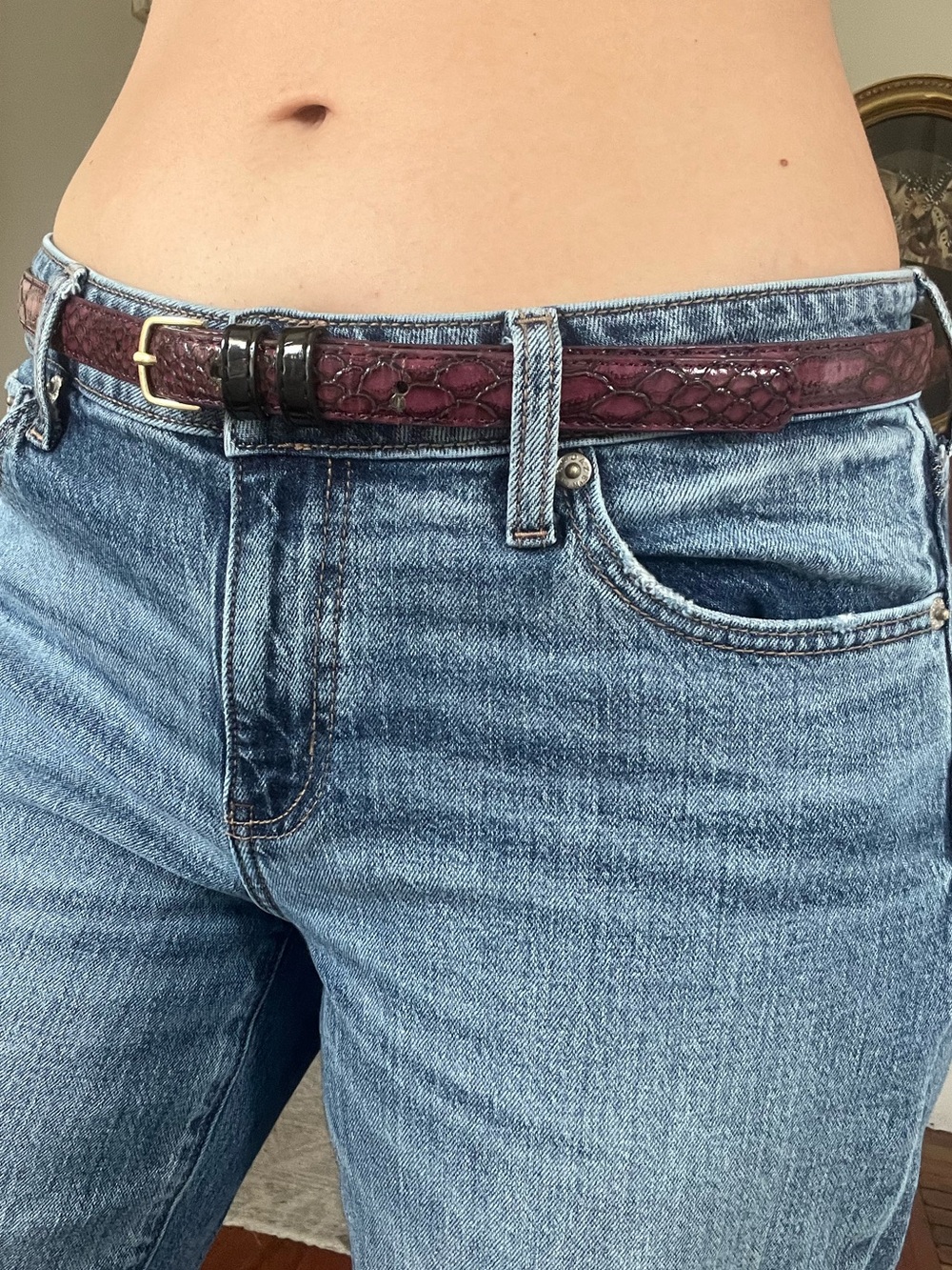 J.Crew Pink Faux Crocodile Belt